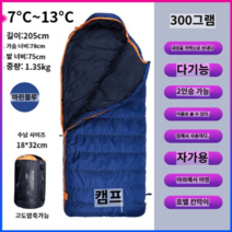 침낭 초경량 코튼 캠핑 이불 차박 4계절 슬리핑백 동계 백패킹, 마린블루 300g (칸막이 내담 배달)