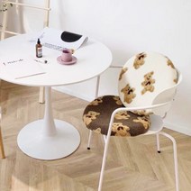 곰돌이 양털 메모리폼 뽀글이 방석 동그란 원형 털방석 식탁 책상 둥근 학교 카페 의자