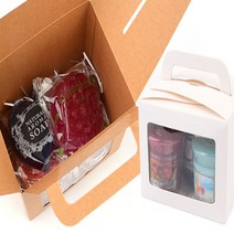 접이식 텔레비젼형 투명 창 무지 선물상자( 마카롱 초콜릿 쿠키 선물포장), 기본, 대 - 화이트