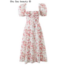 2023 써스데이 아일랜드 하라주쿠 스타일 원피스 봄 여름 빈티지 패션 퍼프 슬리브