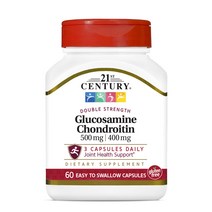 21세기센트리 더블 스트렝스 글루코사민 500mg 콘드로이틴 400mg 이지 투 스왈로우 캡슐, 60정, 1개