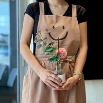 [스마일 앞치마]요리강습 미술수업 어린이집 꽃집 선생님 앞치마 집들이선물용, 어텀브라운