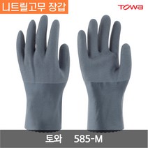 토와 토와론 엑티브 그립 내유 니트릴고무 장갑 585-M 그레이 M 1켤레, 1개