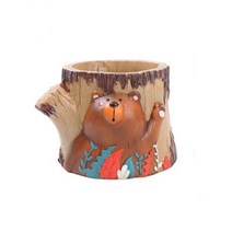 ROOGO 루고 다육이 미니화분 곰돌이 뒷동산 웰컴곰 (다육식물 불포함)