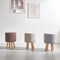 주빌리 원목 스툴 패브릭 화장대의자 수납스툴, 토실토실베이지