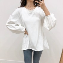 카밀라 [당일발송] 퍼프 벌룬 셔링 면 티셔츠 2컬러