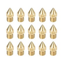 uxcell 15pcs 3D Printer Nozzle Brass MK8 Nozzle 0.4mm Extruder Print Head for 1.75mm Makerbot Creali, 1