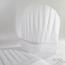 화이트부직포요리사모자 일회용모자 위생모 조리모, (L) 29cm, 1개