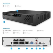 Amcrest 4K POE 보안 카메라 시스템 8Ch PoE NVR (4) x (8메가픽셀) 터렛 IP (3840x2160) 사전 설치된 2TB 하드 드라이브 NV4108E-IP
