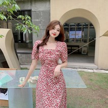제주도여행복장 휴가지 원피스 몰디브 등파인 플라워 여행지 나염 동