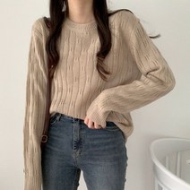 [강력추천~!] 6col 여리여리 물결 라운드넥 니트티셔츠