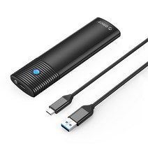 오리코 M.2 SATA SSD 외장하드케이스 CtoA케이블 냉각핀 방열 USB3.2 Gen2 5Gbps PWM2, 블랙