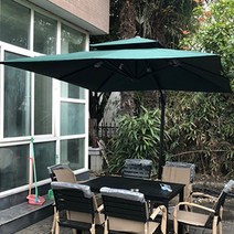 고급형 태양광 각도조절 2.5m 대형 사각파라솔 다크그린, 단품