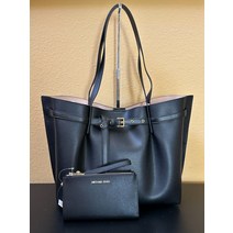 마이클코어스 Michael Kors 에밀리아 라지 이스트 웨스트 숄더 토트백 더블 지퍼 지갑 블랙 크로스백 시그니처