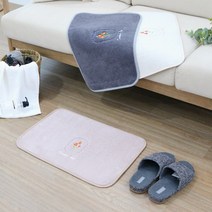 컴포리빙 욕실 영문 자수 안젤로 발매트 극세사 주방 현관 베란다, 차콜