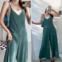 주름 플리츠 나시 뷔스티에 점프수트 슈트