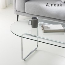 아늑 시니컬T 1200 강화 유리 거실 테이블/원형 소파 테이블