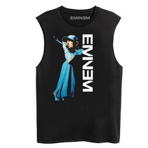 민소매티 여름 EMINEM 암HIPHO 설창 스트릿 순면 코튼 반팔 아틀레티코 2240895066