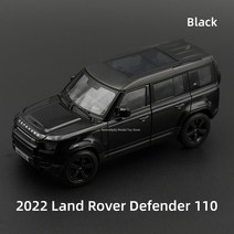 Bburago 124 랜드 로버 호환 디펜더 110 정적 다이 캐스트 차량 소장 모델 자동차 완구, [01] Black