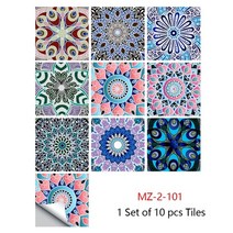 데코타일 비접착 접착 방바닥 헤링본 우드 현관 욕실 데코타일 10 개대 만다라 스타일 크리스탈 하드 타일 도자기 벽 스티커 주방 옷장 홈 장식 아트 벽화 껍질 amp 스틱 벽, mz-2-101, 30cmx30cmx10pcs
