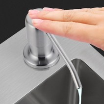 르엔젤 고급 스텐 싱크대 디스펜서 매립세제통 500ml, 실버