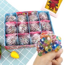 레인보우 개구리알 포도송이 요요 주물럭 (12개입)-말랑이 스트레스볼 말랑이, 단품