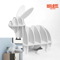 DIY 토끼 선반 책장 53X48CM 화이트 유아책꽂이 아기전면책장 유아책장