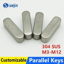 R핀 스냅핀 고정핀 평행 키 핀 304 스테인레스 스틸 A2 라운드 엔드 플랫 M3 M4 M5 M6 M8 M10 M12 스퀘어 바 10개 295198, M4x4x12