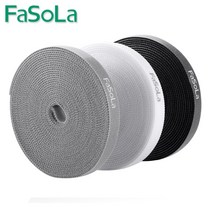 Fasola 잘라쓰는 벨크로타이 찍찍이 케이블타이 그레이 5m, 1개