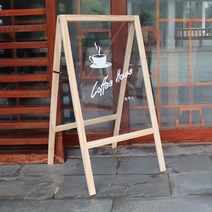 투명 아크릴 양면 보드 스탠드 홍보 광고판 디스플레이 거울 칠판 접이식 우드 거치식 입간판, [투명] 원목색