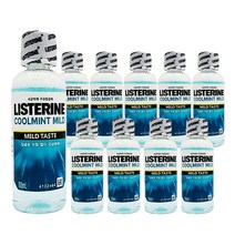리스테린 구강청결제 100ml 휴대용 구취제거 마스크 입냄새 제거 가글, 쿨민트 마일드 100ml x 10개