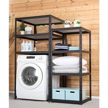 슈랙앳홈 건조기 세탁기 김치냉장고 조립식 앵글 랙 정리대 선반, 가로800x깊이600x높이2100 [3단 화이트]