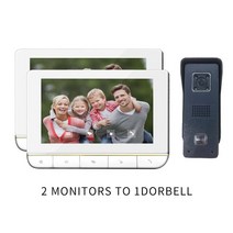 아파트 인터폰 교체 현관 Taichuan 2 양방향 말하기 및 호출 만찬 좋은 가격 4 라인 실내 모니터 비디오 녹, 04 White  2V1