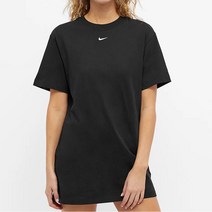 나이키 롱반팔티 여자 미니 원피스 스포츠 박스티 루즈핏 티셔츠 반팔 드레스 오버 사이즈 치마