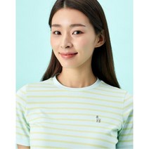 [21SS 헤지스 골프 여성]선염스트라이프 트리컬러 라운드티셔츠HWTS1B911E1