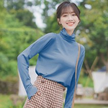 나팔소매니트 버카치 겨울 가을 레이어드 목폴라 스웨터 이너셔츠 여성 이너웨어 긴팔니트 솔리드 무지 상의 2275626945
