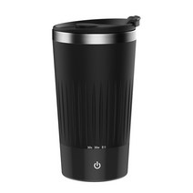 Apnoo USB 충전 원터치 오토믹스 텀블러 400ml, 블루투스 없이, 블랙