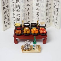 납골당꾸미기 미니어처 1인 제사상 (퇴주상선물) 장식 상차림 추모관 봉안당 교자상 제례용품, 2.진로소주