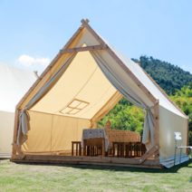 4m 대형 방갈로 글램핑 텐트 캠핑장 오두막 장박 조립식, 바닥이 없는 4x4m 룸 텐트