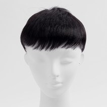 정수리 가발 블랙 부분 탈모 똑딱 인모 자연스러 M자 O자 엠자, 1개, 소형