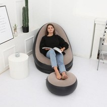 1인용 에어소파 스툴세트 원룸 발받침 브라운 쇼파 의자 마약빈백, 벤타샵상품선택
