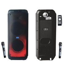EV-1010 충전식 앰프 300W USB 블루투수 무빙 라이트 2채널 무선마이크 버스킹 악기연주 안전교육 학교 교회 매장 공연장 전시장등