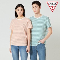 게스 게스 유니 슬럽 스트라이프 삼각 반팔티 NO2KE435