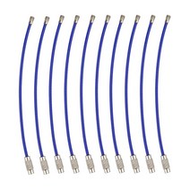 멀티 컬러 스테인레스 와이어 키체인 케이블 스틸 키링 루프 다양한 ID 태그 6 인치 1.5mm 10 팩, 02 Blue 10pcs