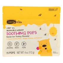 콤비타 키즈 어린이 마누카 꿀 수딩팝 3가지 맛 캔디 15개입 2팩 COMVITA Kids Manuka Honey Soothing Pops