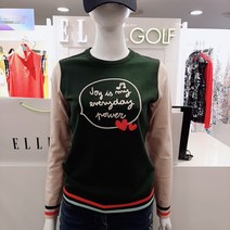 엘르골프 앞판 원포인트 자수라운드넥 스웨트6g-63302820