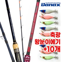 바낙스 타코마스터 SE +축광에기10개 선상 문어낚시대 문어대, 타코SE C170H +에기10개