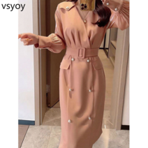 vsyoy Xia Ruimei 하이 엔드 커스텀 드레스 2022 새로운 봄 황혼 원사 기질 여성 여름 디자인 느낌 틈새 스커트