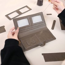 소가죽 DIY 키트 - 데일리 폴딩 장지갑 고급형, 토프그레이