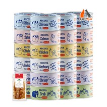 네츄럴코어 네코야 참치 연어 치킨 새우 게맛살 치어 멸치 80gx48캔+치킨치즈미니 1종(참치 베이스+ 6토핑 고양이 캔 수분보충용 간식 눈 건강에 도움을 주는 타우린 함유, 참치 게살 80gX48캔+치킨치즈미니 1종